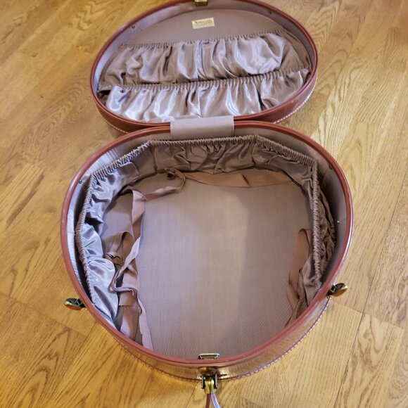 Vintage Round Samsonite Suitcase-Hatbox Luggage- Train Case Style 4920 - Picture 7 of 16